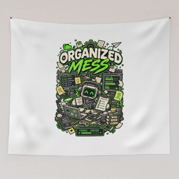 Item preview, Organized Mess – Retro Pixel Chaos Humor designed and sold by Mad Factory Designs.
