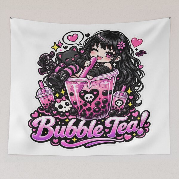 Item preview, Goth Food Gremlin Loves Bubble Tea designed and sold by AnnekeJordaan.