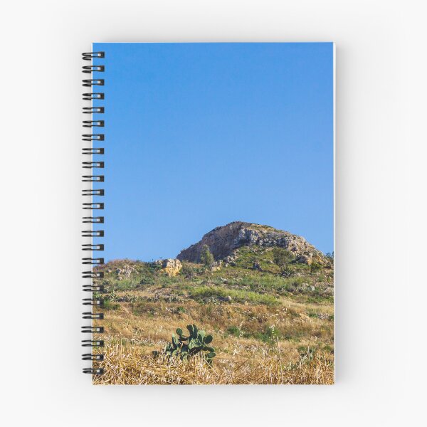 Item preview, Sunny Mediterranean Hill Landscape With Rocky Outcrop, Terraced Countryside And Dry Grass Under Blue Sky designed and sold by Nmallia.