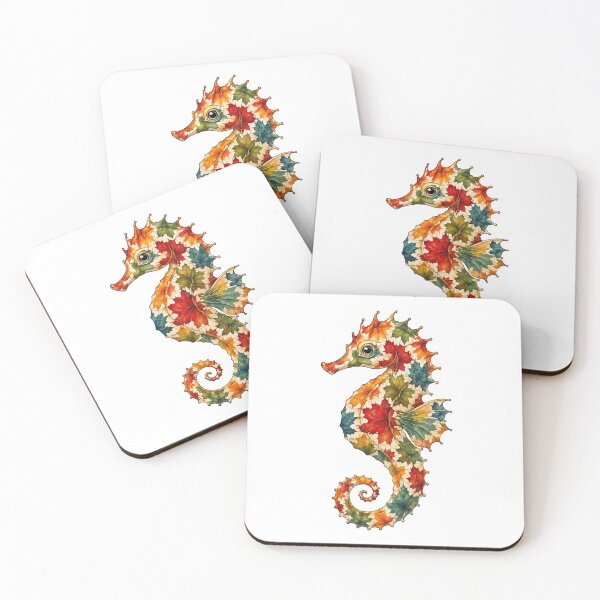 Item preview, Colorful Sea Seahorse | Ocean Autumn Maples Art Collection designed and sold by Zaru Art Studio.