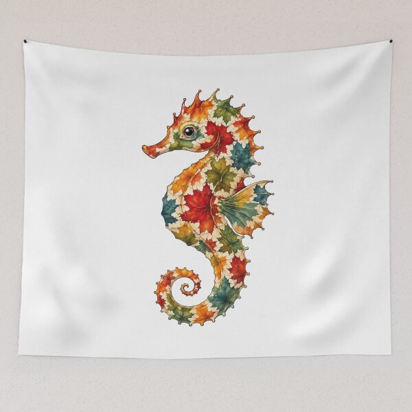 Item preview, Colorful Sea Seahorse | Ocean Autumn Maples Art Collection designed and sold by Zaru Art Studio.
