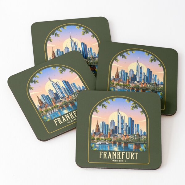 Item preview, Frankfurt Vintage Travel Illustration designed and sold by HomeLivingCo.