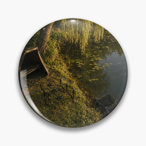 Item preview, Carp Fishing Bivvy Camp Real Scenery - Premium Angling Art designed and sold by GeekAnglerStore.