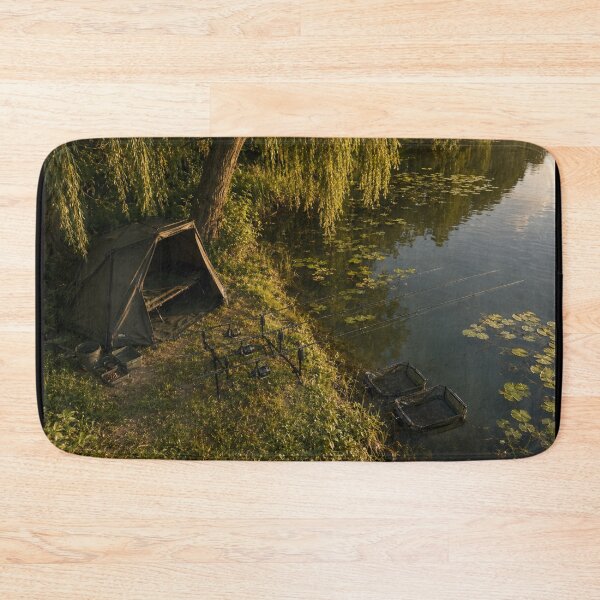 Item preview, Carp Fishing Bivvy Camp Real Scenery - Premium Angling Art designed and sold by GeekAnglerStore.