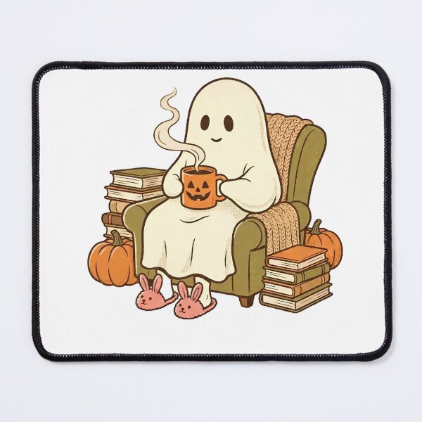 Item preview, Cozy Ghost Reading Coffee Books Halloween designed and sold by abdelski.