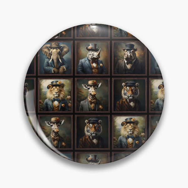 Item preview, Vintage Animal Art: Anthropomorphic Animal Portrait Pattern | Animal Art | Oil Painting | Anthropomorphic Animal Portrait designed and sold by UnhingedBird.