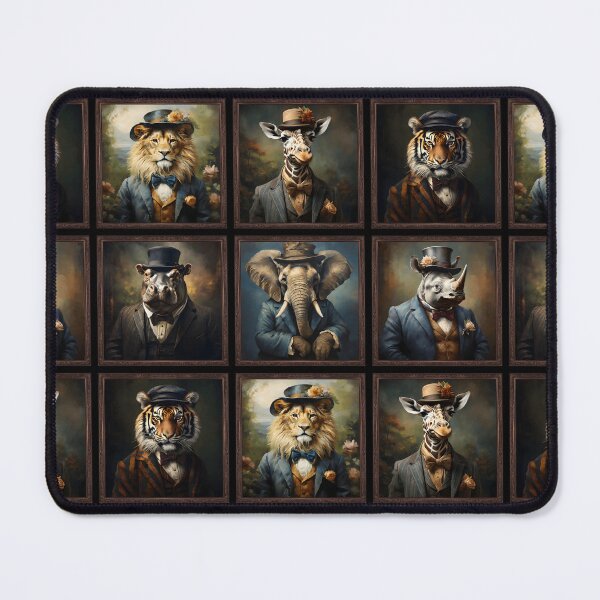 Item preview, Vintage Animal Art: Anthropomorphic Animal Portrait Pattern | Animal Art | Oil Painting | Anthropomorphic Animal Portrait designed and sold by UnhingedBird.