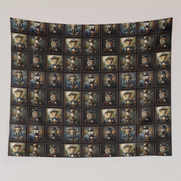 Item preview, Vintage Animal Art: Anthropomorphic Animal Portrait Pattern | Animal Art | Oil Painting | Anthropomorphic Animal Portrait designed and sold by UnhingedBird.