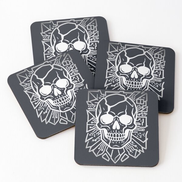 Item preview, Cyberpunk Circuit Board Skull Tech Hacker Geometric Sci-Fi Line Art designed and sold by MarCinu Art.