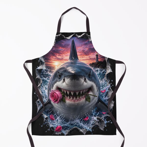 Item preview, 3D Great White Shark Rose Romance designed and sold by AI-Only Creations.