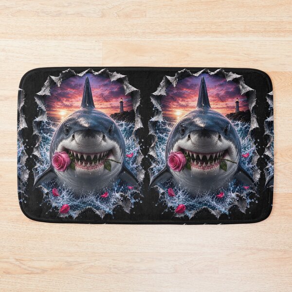 Item preview, 3D Great White Shark Rose Romance designed and sold by AI-Only Creations.