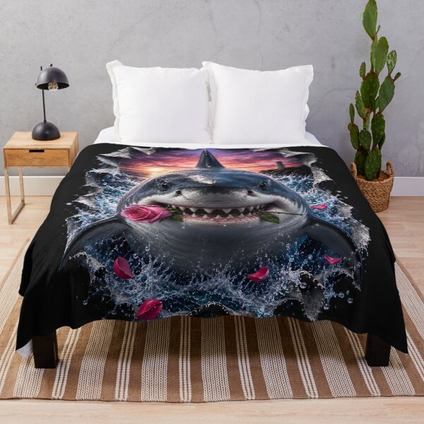 Item preview, 3D Great White Shark Rose Romance designed and sold by AI-Only Creations.