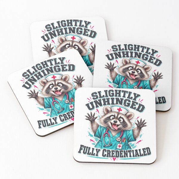 Item preview, Slightly Unhinged Fully Credentialed Funny Nurse Humor Typography designed and sold by VGAfanatic.