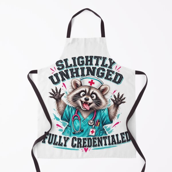 Item preview, Slightly Unhinged Fully Credentialed Funny Nurse Humor Typography designed and sold by VGAfanatic.