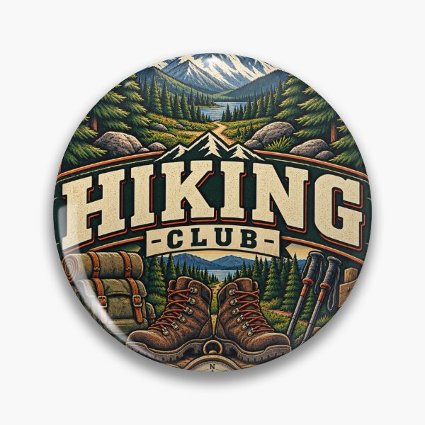 Item preview, Hiking Club Vintage Mountain Trail Outdoor Adventure Design designed and sold by RobertArt08.