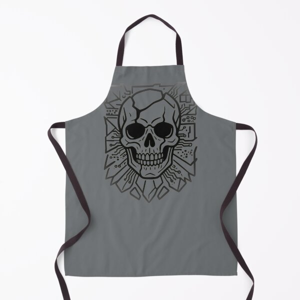 Item preview, Cracked Cyberpunk Skull Circuit Board Tech Hacker Dark Techno Line Art designed and sold by MarCinu Art.