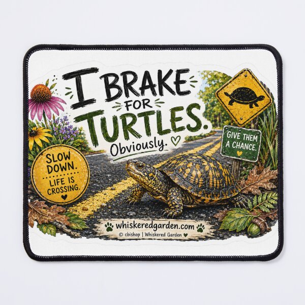 Item preview, I Brake for Turtles | Slow Down, Life Is Crossing designed and sold by Whiskered Garden Studio.