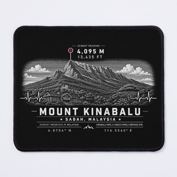 Item preview, ❤️ HEARTBEATS OF THE WORLD COLLECTION ❤️ - Mount Kinabalu Summit Emblem - KINABALU PARK - UNESCO WORLD HERITAGE SITE - SABAH - MALAYSIA designed and sold by WheelieGdArt.