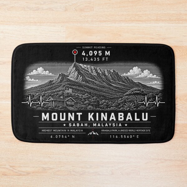 Item preview, ❤️ HEARTBEATS OF THE WORLD COLLECTION ❤️ - Mount Kinabalu Summit Emblem - KINABALU PARK - UNESCO WORLD HERITAGE SITE - SABAH - MALAYSIA designed and sold by WheelieGdArt.