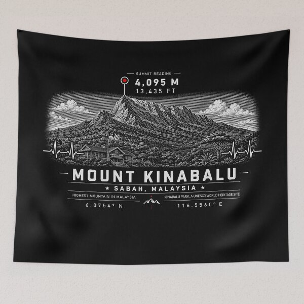 Item preview, ❤️ HEARTBEATS OF THE WORLD COLLECTION ❤️ - Mount Kinabalu Summit Emblem - KINABALU PARK - UNESCO WORLD HERITAGE SITE - SABAH - MALAYSIA designed and sold by WheelieGdArt.