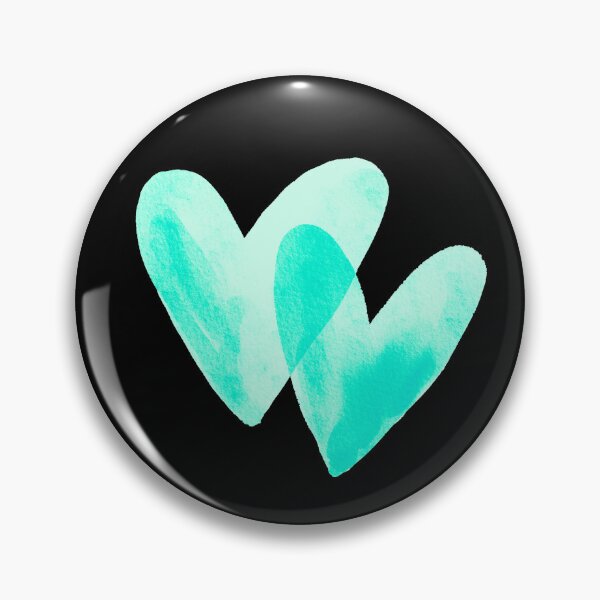 Item preview, Interlocking Watercolor Hearts - Soft Romantic Love Graphic Art | Teal designed and sold by Frohyou.