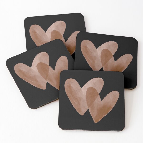Item preview, Interlocking Watercolor Hearts - Soft Romantic Love Graphic Art | Brown designed and sold by Frohyou.