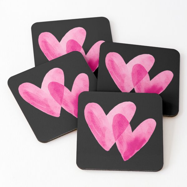 Item preview, Interlocking Watercolor Hearts - Soft Romantic Love Graphic Art | Pink designed and sold by Frohyou.