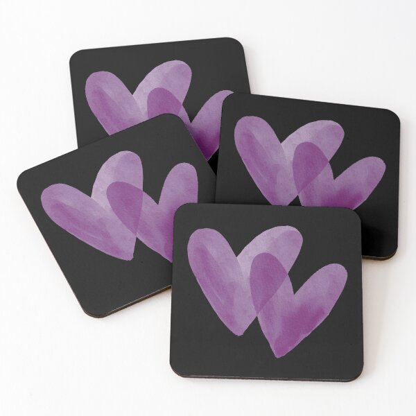 Item preview, Interlocking Watercolor Hearts - Soft Romantic Love Graphic Art | Purple designed and sold by Frohyou.