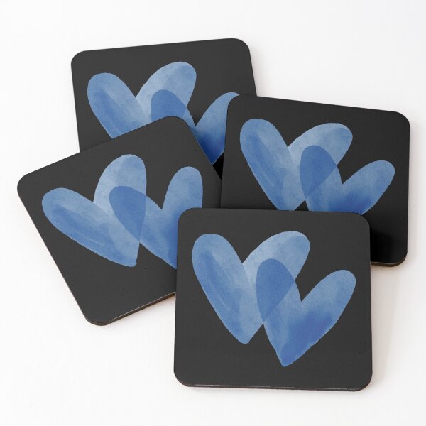 Item preview, Interlocking Watercolor Hearts - Soft Romantic Love Graphic Art | Blue designed and sold by Frohyou.