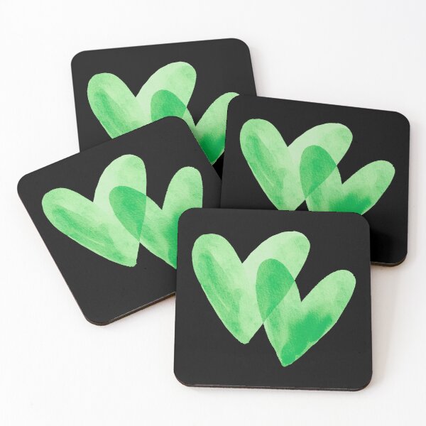 Item preview, Interlocking Watercolor Hearts - Soft Romantic Love Graphic Art | Green designed and sold by Frohyou.