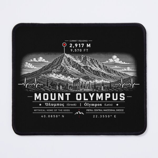 Item preview, ❤️ HEARTBEATS OF THE WORLD COLLECTION ❤️ - Mount Olympus - Όλυμπος - Ólympos Summit Emblem - PIERIA - CENTRAL MACEDONIA - GREECE designed and sold by WheelieGdArt.