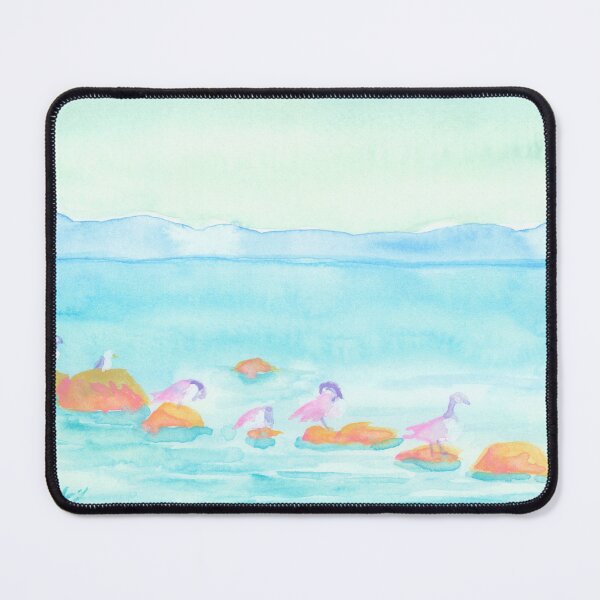 Item preview, Pastel Watercolor Canada Geese on Rocky Coastal Shore designed and sold by Valerie Englehart.