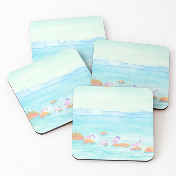 Item preview, Pastel Watercolor Canada Geese on Rocky Coastal Shore designed and sold by Valerie Englehart.