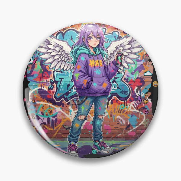 Item preview, Graffiti Angel Girl – Colorful Urban Anime designed and sold by Revyra Design .