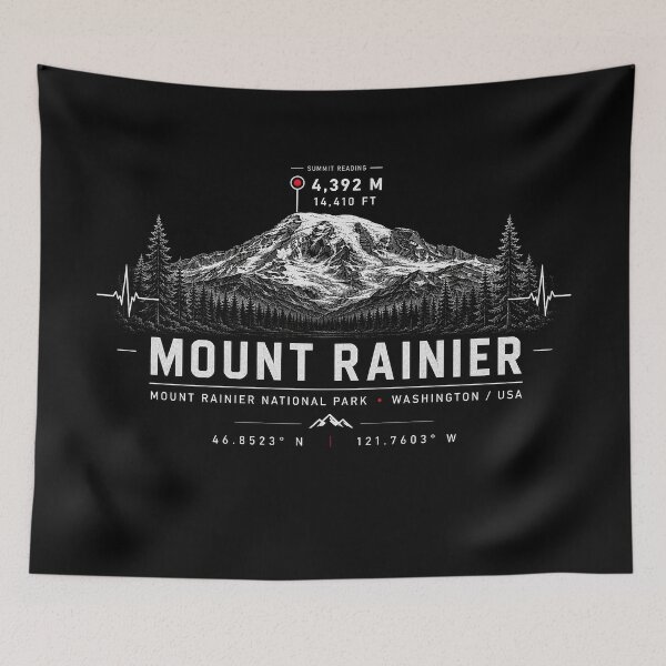 Item preview, ❤️ HEARTBEATS OF THE WORLD COLLECTION ❤️ - Mount Reinier - MOUNT REINIER NATIONAL PARK - WASHINGTON - USA designed and sold by WheelieGdArt.