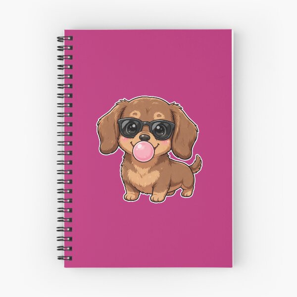 Item preview, Pegatina de perro salchicha kawaii soplando chicle designed and sold by PrettyCrypt.