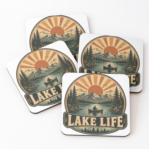 Item preview, Lake Life Vintage Mountain Canoe Forest Outdoor Adventure Design designed and sold by RobertArt08.