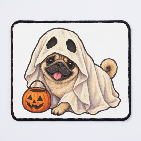 Item preview, Pug in a Bedsheet Ghost Costume for Halloween designed and sold by eignvalue.