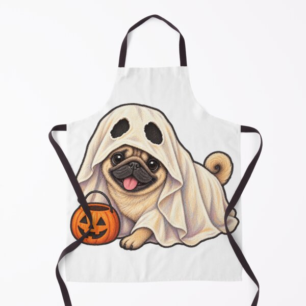 Item preview, Pug in a Bedsheet Ghost Costume for Halloween designed and sold by eignvalue.