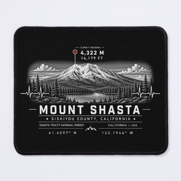 Item preview, ❤️ HEARTBEATS OF THE WORLD COLLECTION ❤️ - Mount Shasta Summit Emblem - SHASTA-TRINITY NATIONAL FOREST - SISKIYOU COUNTY - CALIFORNIA - USA designed and sold by WheelieGdArt.