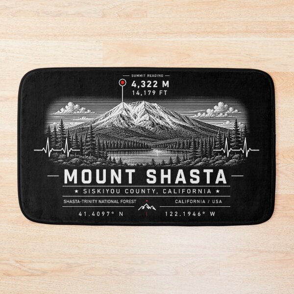 Item preview, ❤️ HEARTBEATS OF THE WORLD COLLECTION ❤️ - Mount Shasta Summit Emblem - SHASTA-TRINITY NATIONAL FOREST - SISKIYOU COUNTY - CALIFORNIA - USA designed and sold by WheelieGdArt.