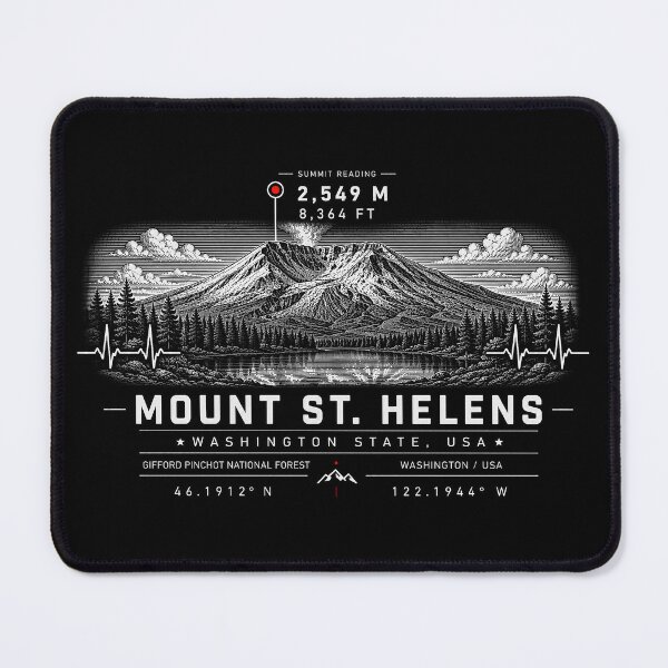 Item preview, ❤️ HEARTBEATS OF THE WORLD COLLECTION ❤️ - Mount St. Helens Summit Emblem - GIFFORD PINCHOT NATIONAL FOREST - WASHINGTON STATE - USA designed and sold by WheelieGdArt.