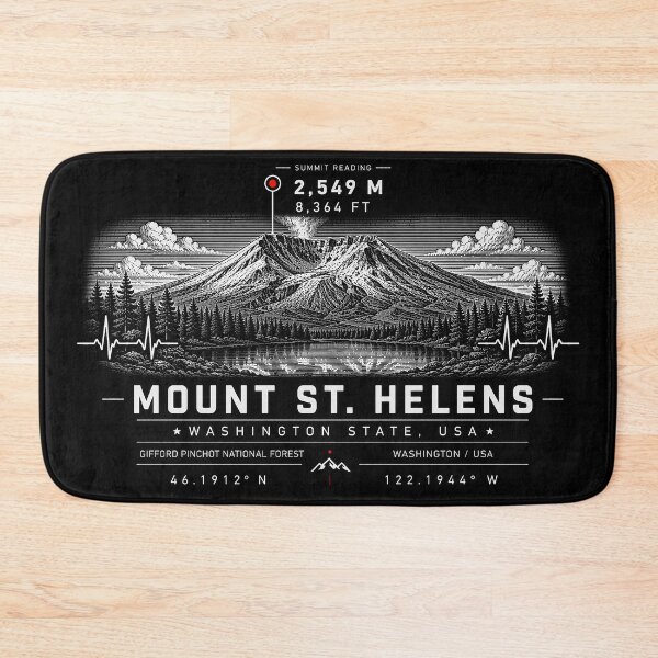 Item preview, ❤️ HEARTBEATS OF THE WORLD COLLECTION ❤️ - Mount St. Helens Summit Emblem - GIFFORD PINCHOT NATIONAL FOREST - WASHINGTON STATE - USA designed and sold by WheelieGdArt.