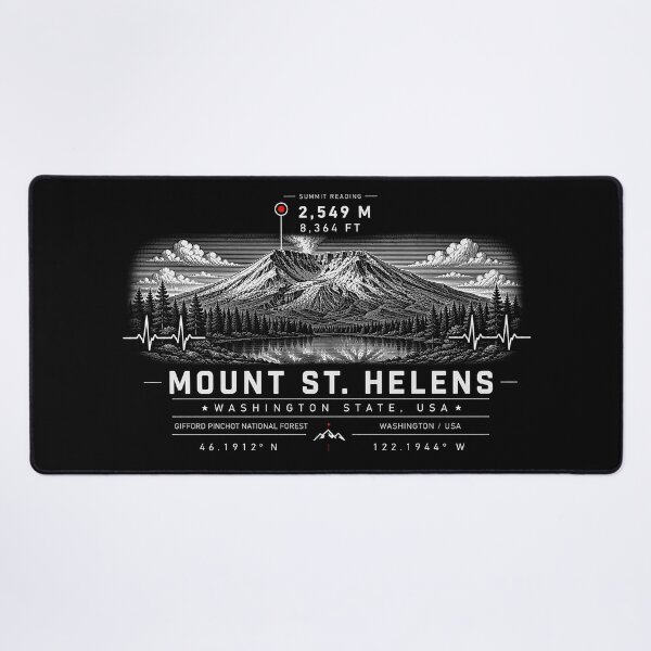Item preview, ❤️ HEARTBEATS OF THE WORLD COLLECTION ❤️ - Mount St. Helens Summit Emblem - GIFFORD PINCHOT NATIONAL FOREST - WASHINGTON STATE - USA designed and sold by WheelieGdArt.