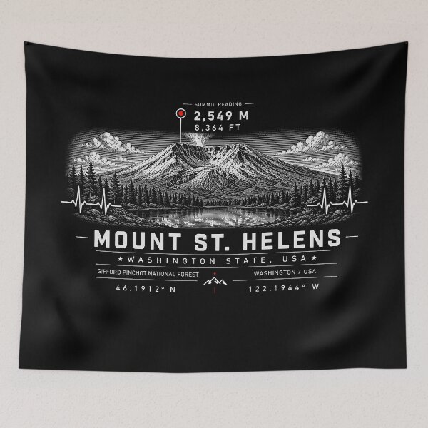 Item preview, ❤️ HEARTBEATS OF THE WORLD COLLECTION ❤️ - Mount St. Helens Summit Emblem - GIFFORD PINCHOT NATIONAL FOREST - WASHINGTON STATE - USA designed and sold by WheelieGdArt.