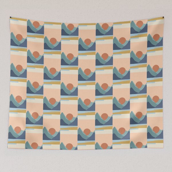Item preview, Minimalist Mountain Sun Landscape Graphic designed and sold by Itsheartshop.