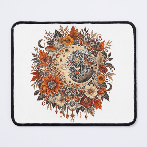 Item preview, Mystical Crescent Moon Halloween Floral Moth Illustration designed and sold by Ink Matrix.