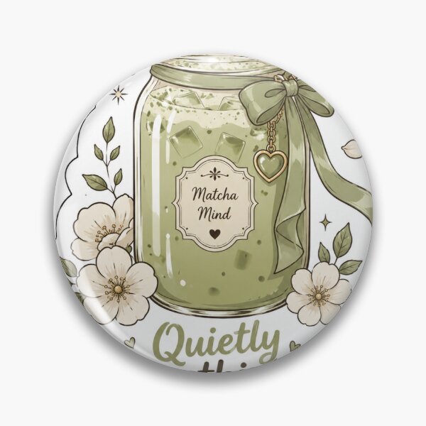 Item preview, Quietly Overthinking in Style - Aesthetic Matcha & Cute Relatable Sticker designed and sold by Saniyamirza07.