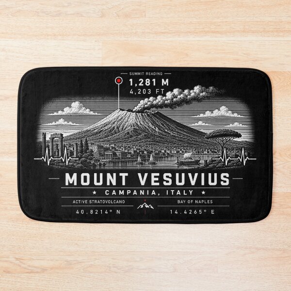 Item preview, ❤️ HEARTBEATS OF THE WORLD COLLECTION ❤️ - Mount Vesuvius Summit Emblem - BAY OF NAPLES - CAMPANIA - ITALY designed and sold by WheelieGdArt.