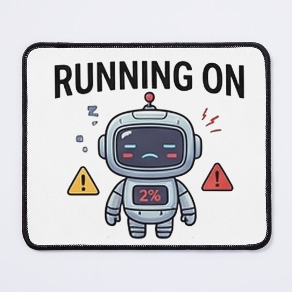 Item preview, Running on Low Battery — Funny Tired Robot Design designed and sold by Tipsy24.